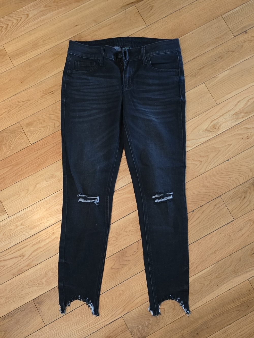 Rampage Black Distressed Skinny Jeans